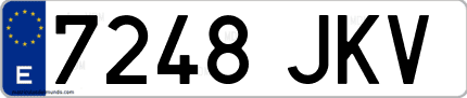 Ejemplo de matrícula de coche ordinaria 7248 JKV