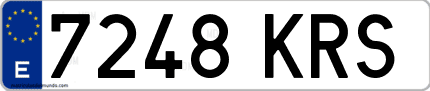 Ejemplo de matrícula de coche ordinaria 7248 KRS