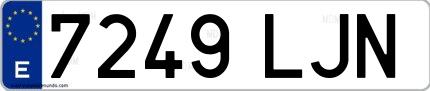 Ejemplo de matrícula española 7249 LJN