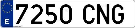 Ejemplo de matrícula española 7250 CNG
