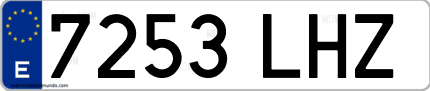 Ejemplo de matrícula de coche ordinaria 7253 LHZ