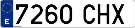 Ejemplo de matrícula española 7260 CHX