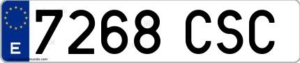 Ejemplo de matrícula española 7268 CSC