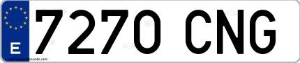 Ejemplo de matrícula española 7270 CNG