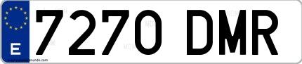 Ejemplo de matrícula española 7270 DMR