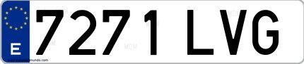 Ejemplo de matrícula española 7271 LVG