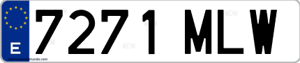 Ejemplo de matrícula de coche ordinaria 7271 MLW