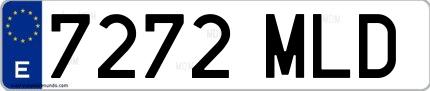 Ejemplo de matrícula española 7272 MLD