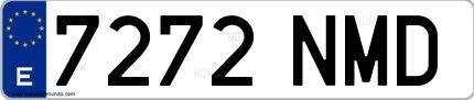 Ejemplo de matrícula española 7272 NMD