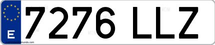 Ejemplo de matrícula de coche ordinaria 7276 LLZ