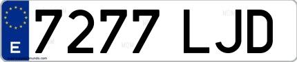 Ejemplo de matrícula española 7277 LJD