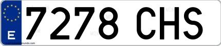 Ejemplo de matrícula española 7278 CHS
