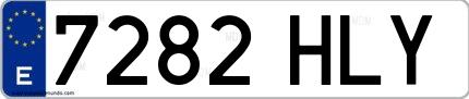 Ejemplo de matrícula española 7282 HLY