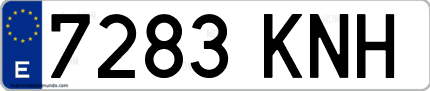 Ejemplo de matrícula de coche ordinaria 7283 KNH