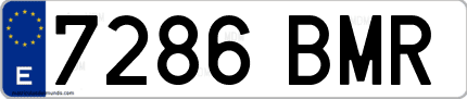 Ejemplo de matrícula de coche ordinaria 7286 BMR