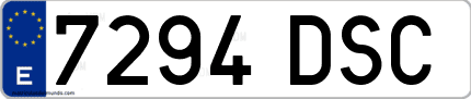 Ejemplo de matrícula de coche ordinaria 7294 DSC