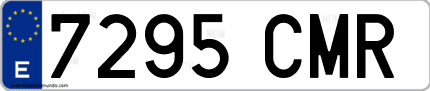 Ejemplo de matrícula de coche ordinaria 7295 CMR