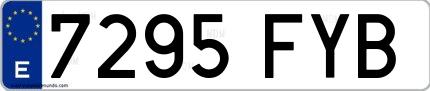 Ejemplo de matrícula española 7295 FYB