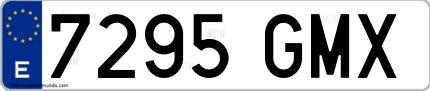 Ejemplo de matrícula española 7295 GMX