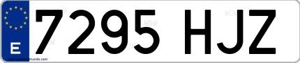 Ejemplo de matrícula española 7295 HJZ