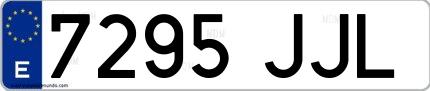 Ejemplo de matrícula española 7295 JJL