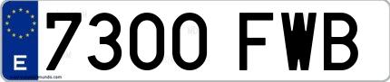 Ejemplo de matrícula española 7300 FWB