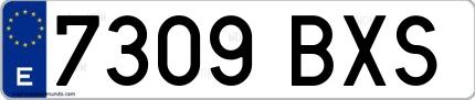 Ejemplo de matrícula española 7309 BXS