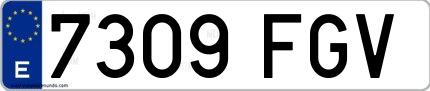 Ejemplo de matrícula española 7309 FGV