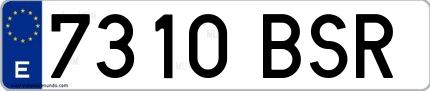 Ejemplo de matrícula española 7310 BSR