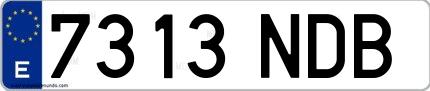 Ejemplo de matrícula española 7313 NDB