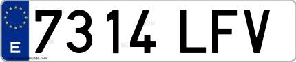 Ejemplo de matrícula española 7314 LFV
