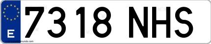 Ejemplo de matrícula española 7318 NHS
