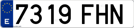 Ejemplo de matrícula de coche ordinaria 7319 FHN