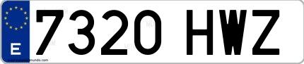 Ejemplo de matrícula española 7320 HWZ