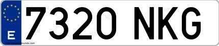 Ejemplo de matrícula española 7320 NKG
