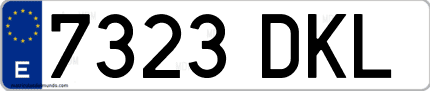 Ejemplo de matrícula de coche ordinaria 7323 DKL