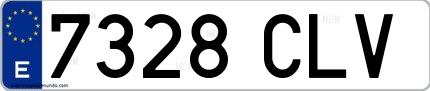 Ejemplo de matrícula española 7328 CLV