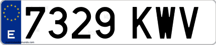 Ejemplo de matrícula de coche ordinaria 7329 KWV