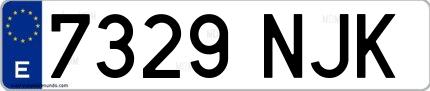 Ejemplo de matrícula española 7329 NJK