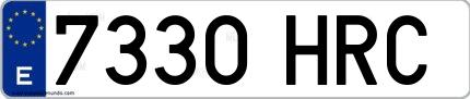 Ejemplo de matrícula española 7330 HRC