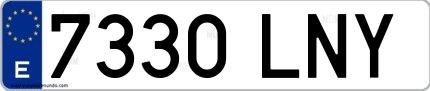 Ejemplo de matrícula española 7330 LNY