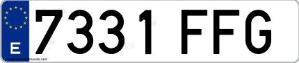 Ejemplo de matrícula española 7331 FFG