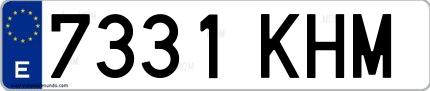 Ejemplo de matrícula española 7331 KHM