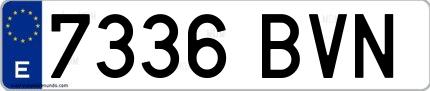 Ejemplo de matrícula española 7336 BVN