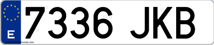 Ejemplo de matrícula de coche ordinaria 7336 JKB
