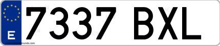 Ejemplo de matrícula de coche ordinaria 7337 BXL