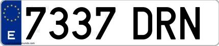 Ejemplo de matrícula española 7337 DRN