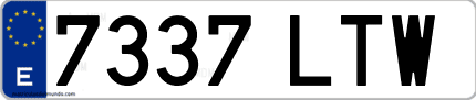 Ejemplo de matrícula de coche ordinaria 7337 LTW