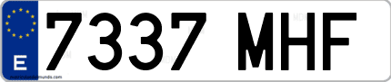 Ejemplo de matrícula de coche ordinaria 7337 MHF