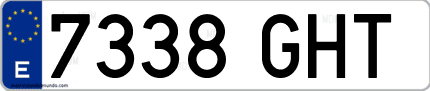 Ejemplo de matrícula de coche ordinaria 7338 GHT